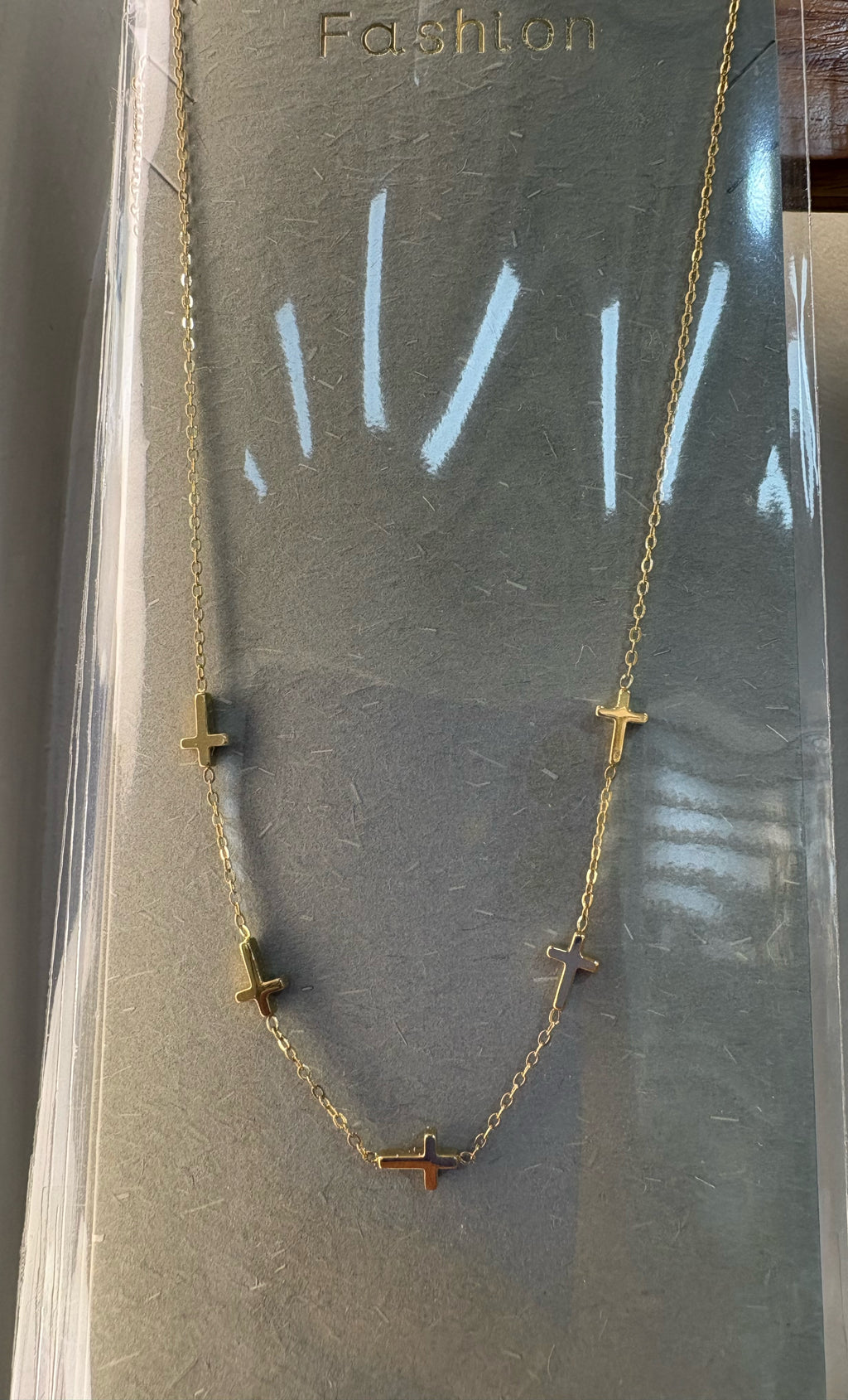 Petite Cross Station Necklace - W14-0001