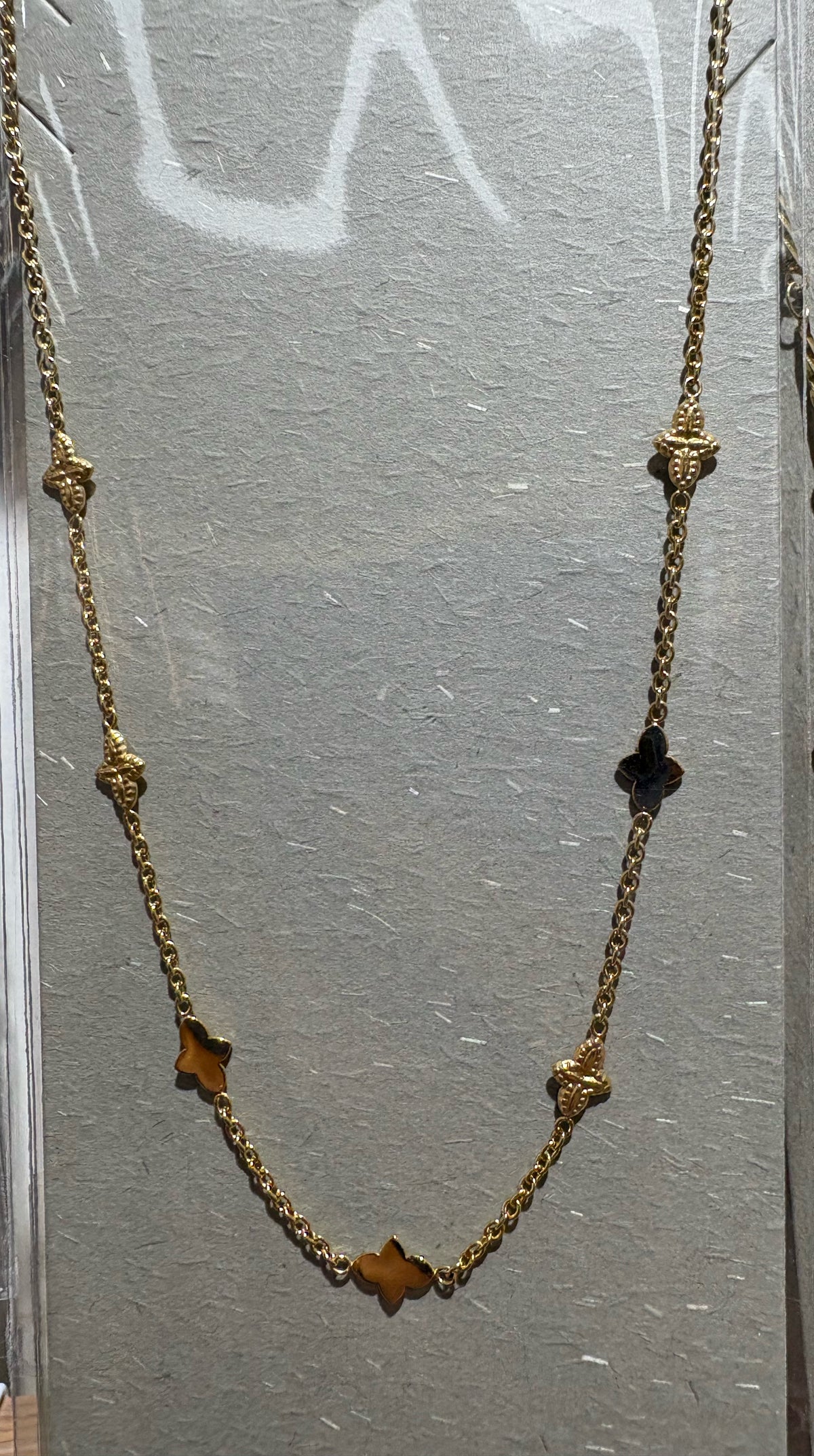Clover Station Chain Necklace - W14-0002
