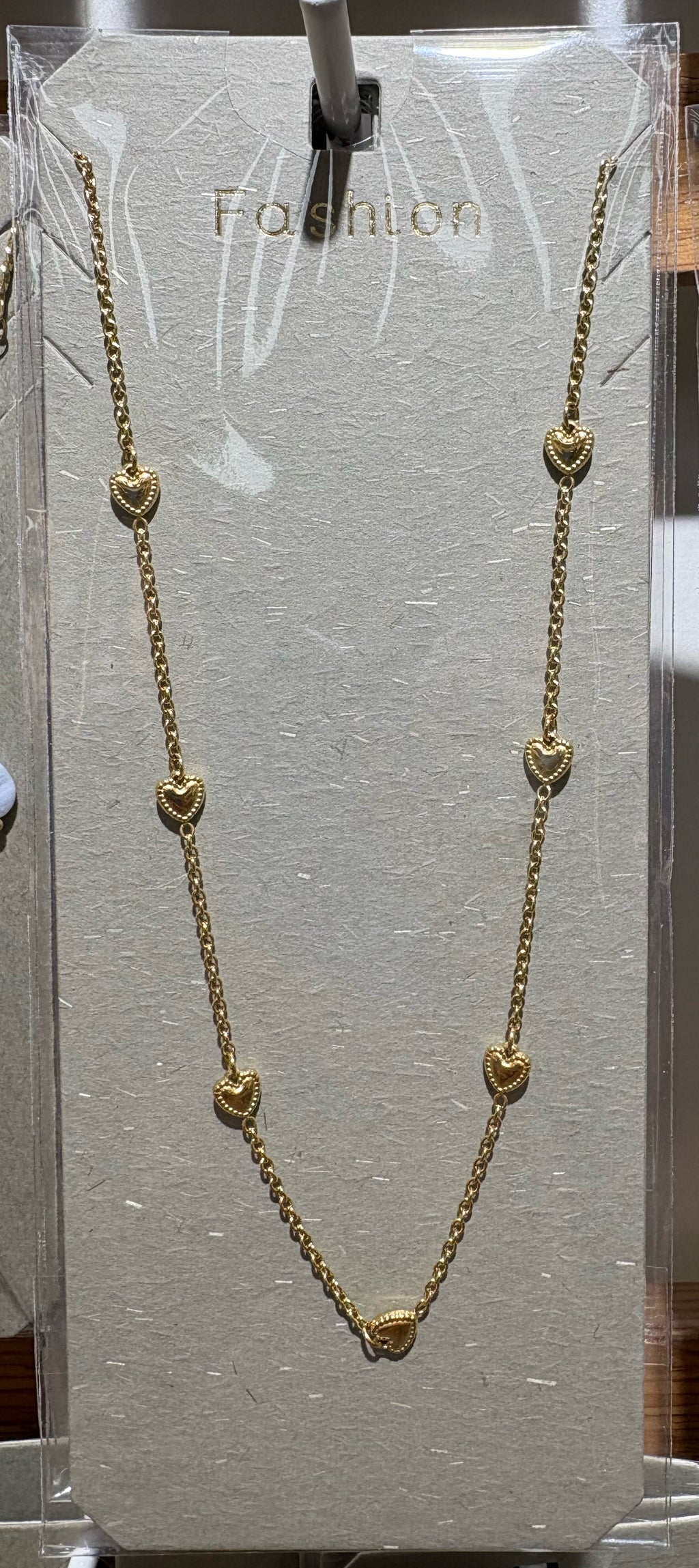 Textured Disc Station Necklace - W14-0003