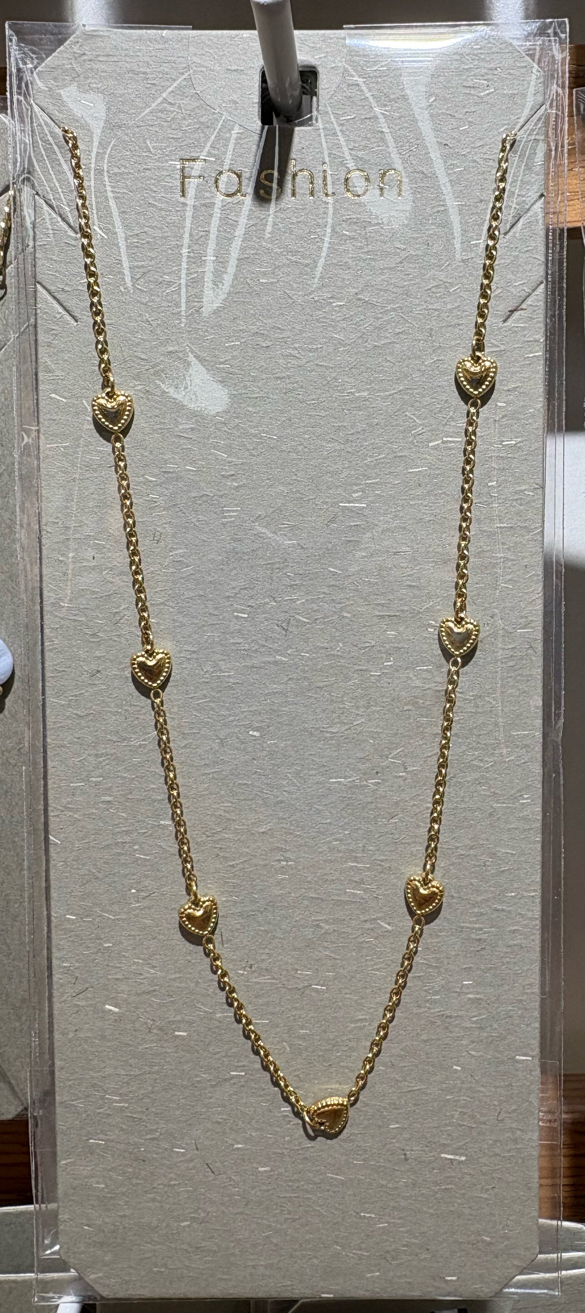 Textured Disc Station Necklace - W14-0003