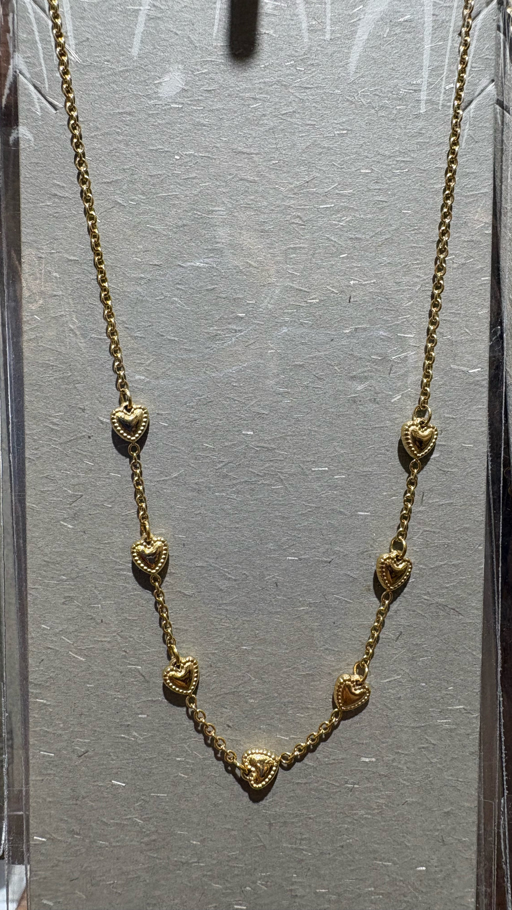 Textured Disc Station Necklace - W14-0003