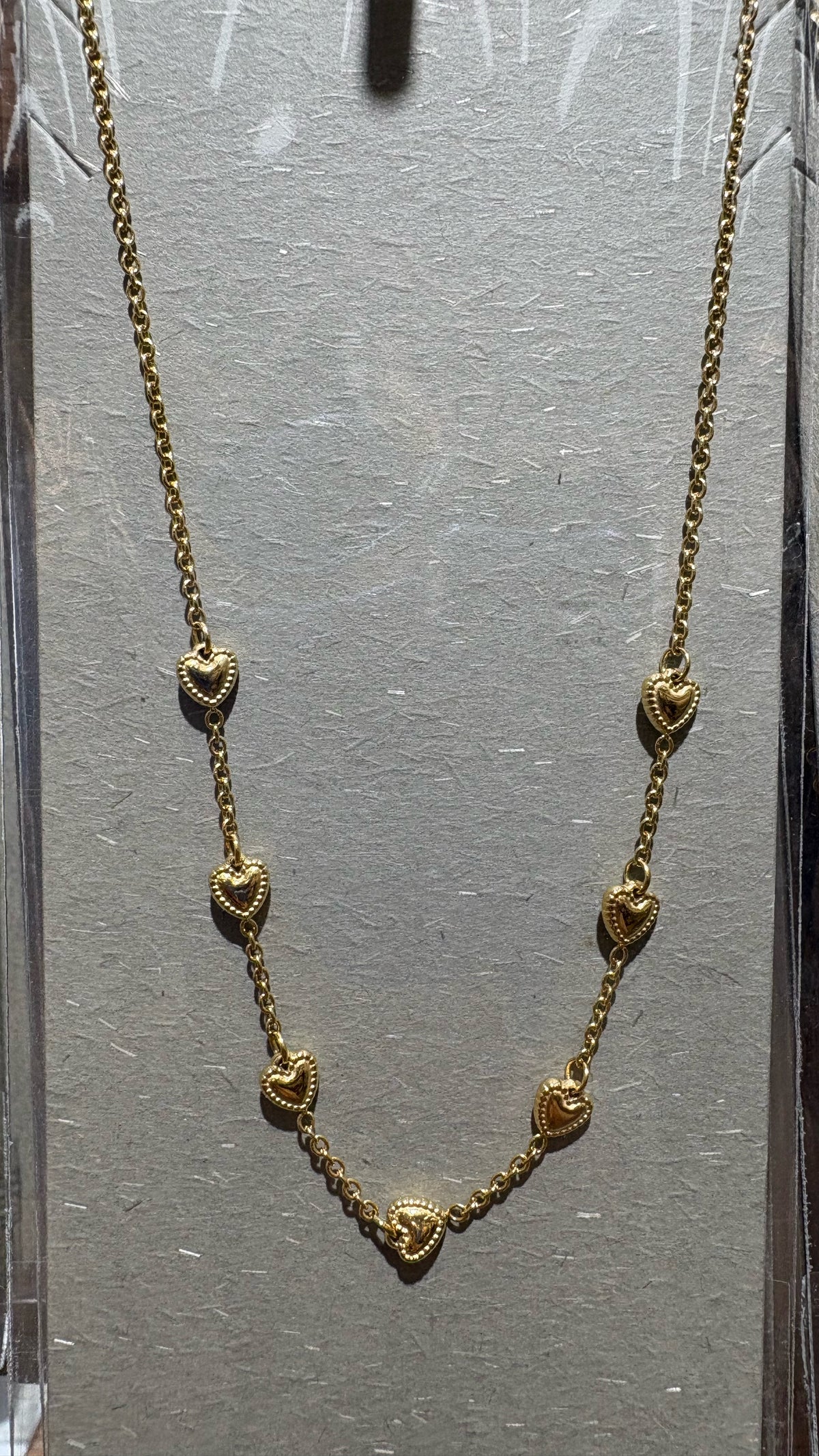 Textured Disc Station Necklace - W14-0003
