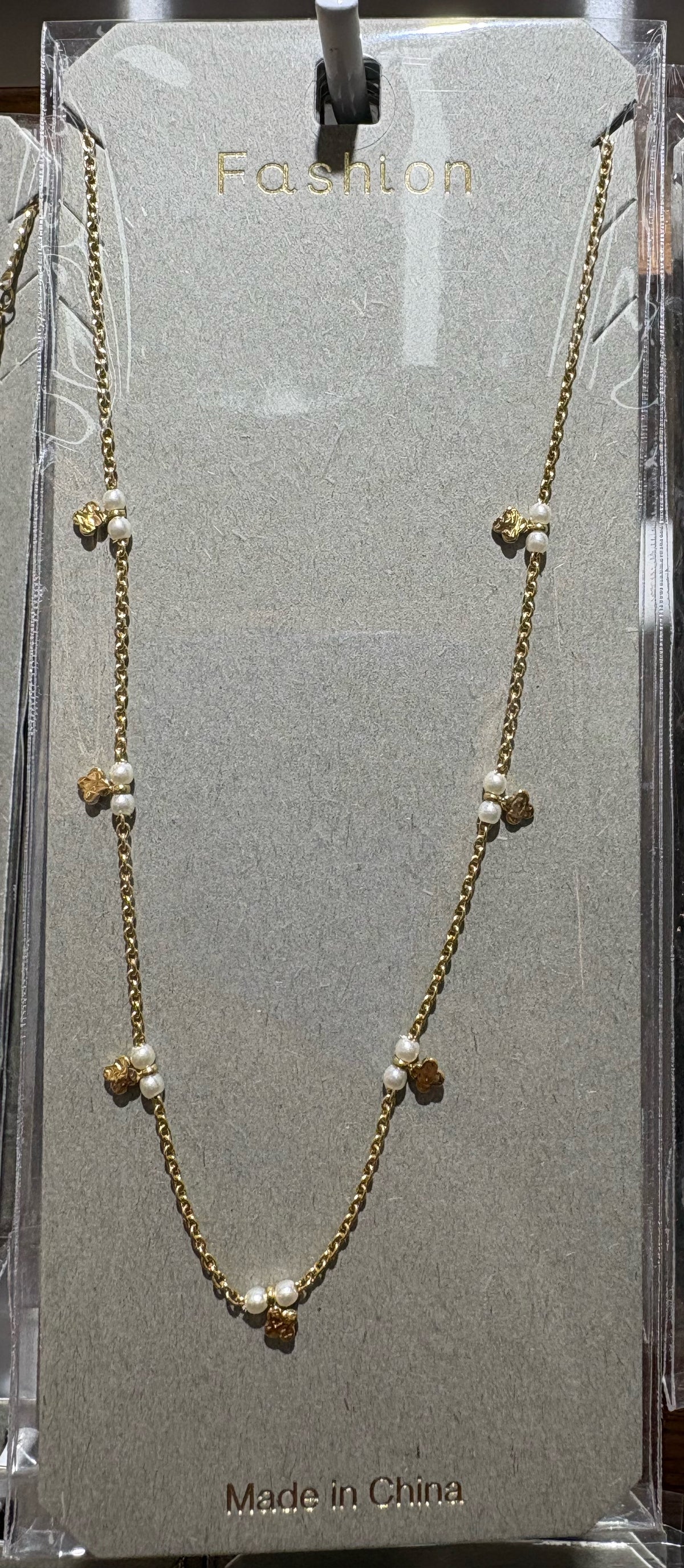 Petite Pearl-Style Bead Necklace - W14-0013