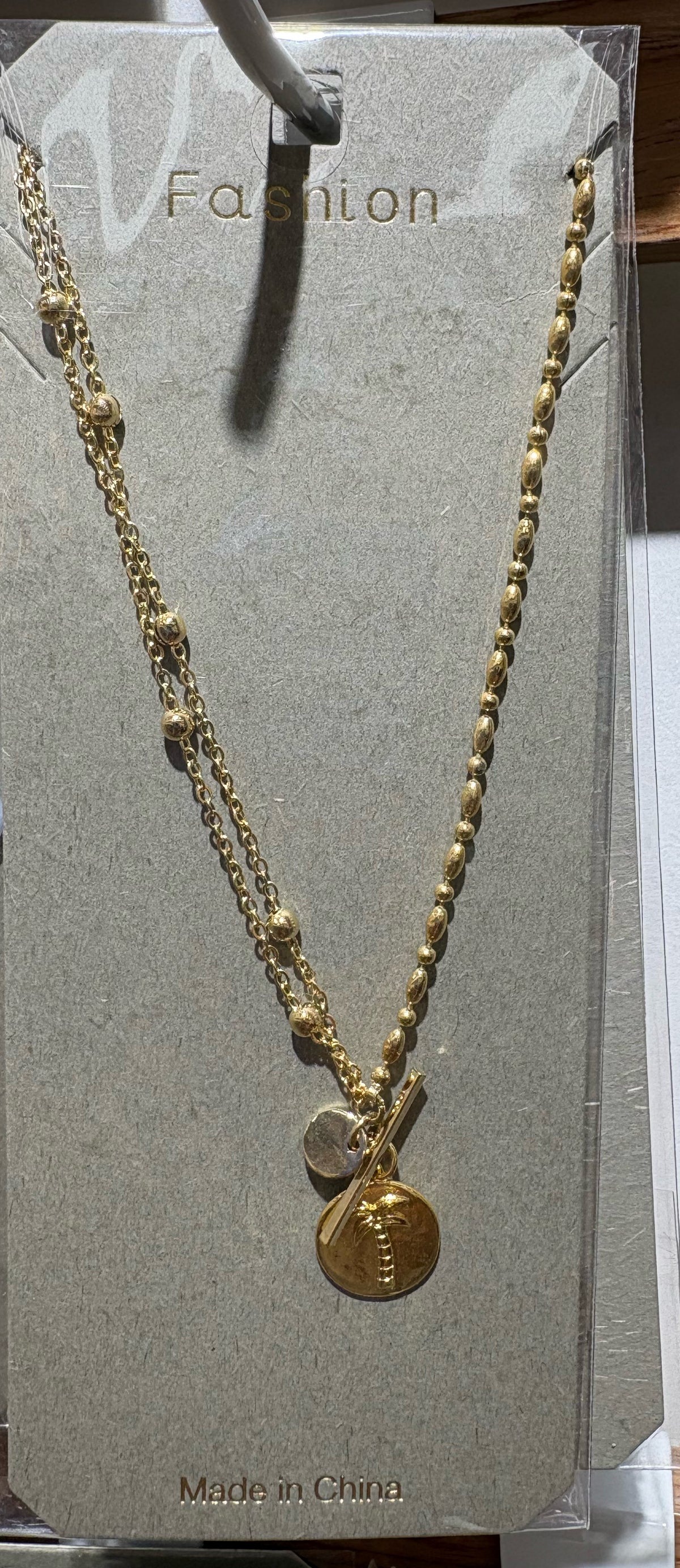 Toggle Disc Pendant Necklace - W14-0021