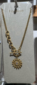 Sunburst Toggle Chain Necklace - W14-0022