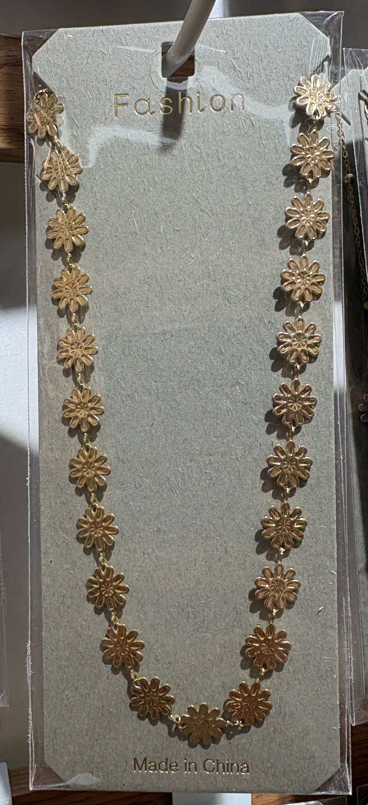 Sunburst Link Chain Necklace - W14-0037