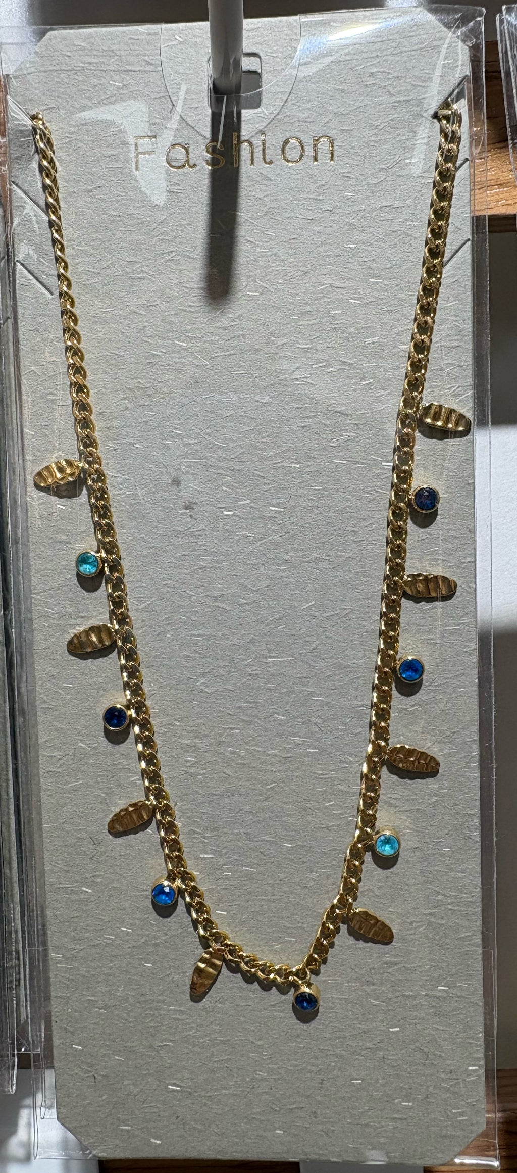 Colorful Bead Disc Fringe Necklace - W14-0055