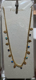 Colorful Bead Disc Fringe Necklace - W14-0055