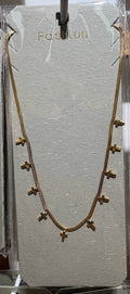 Cross Charm Fringe Necklace - W14-0064