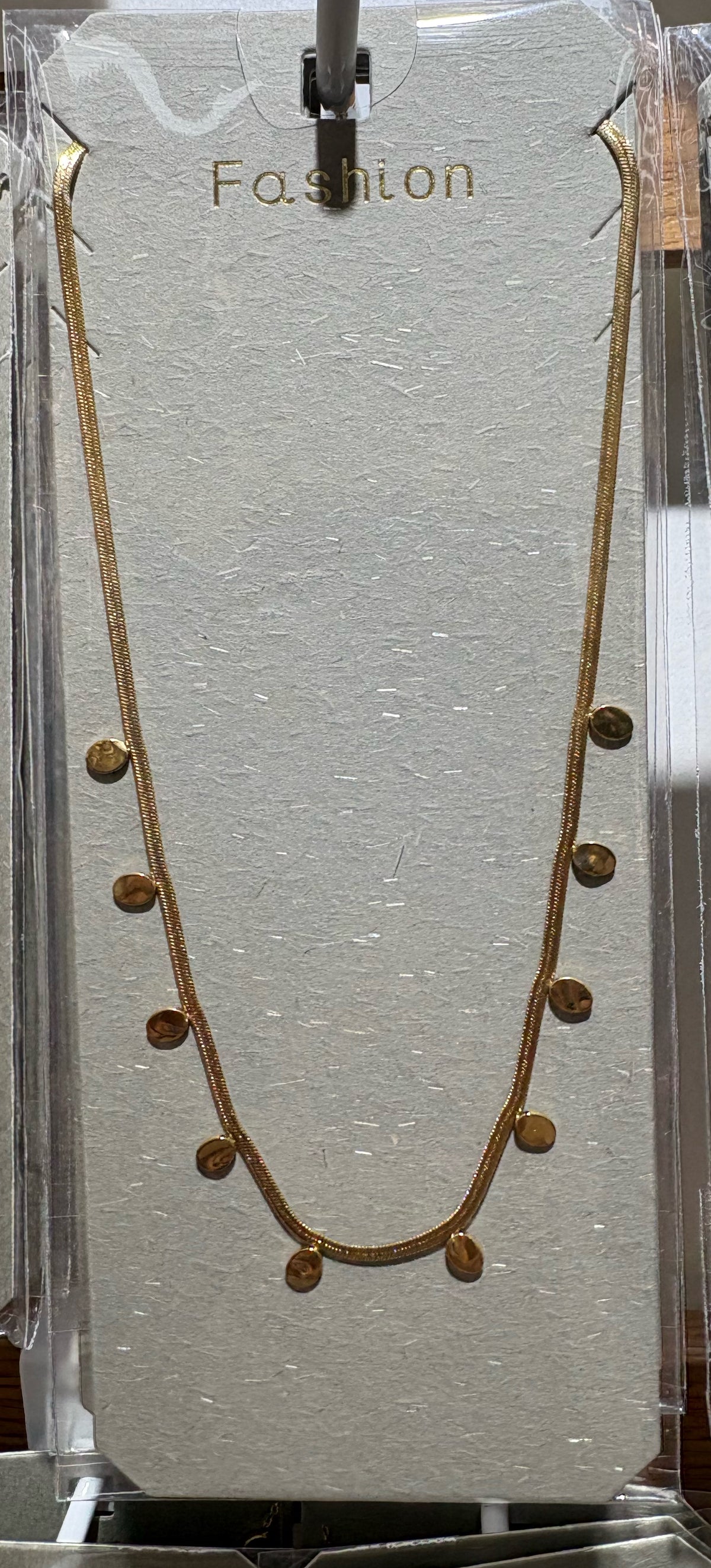 Round Disc Charm Necklace - W14-0065