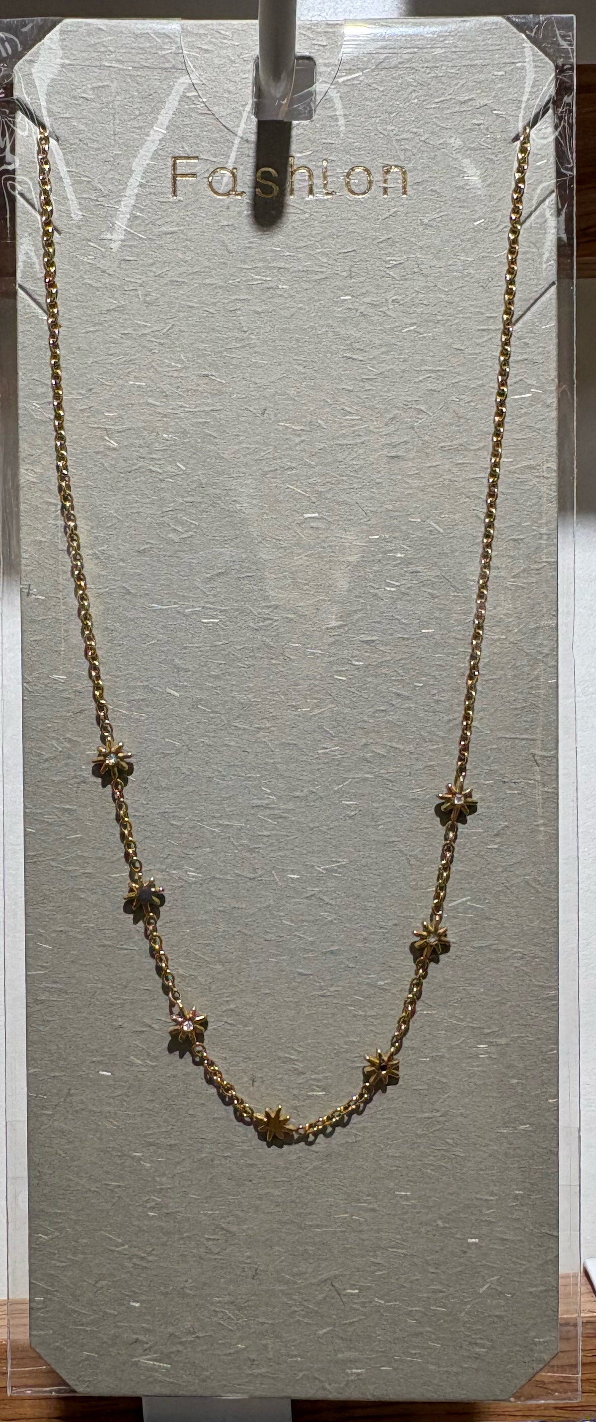 Mini Flower Bead Chain Necklace - W14-0082