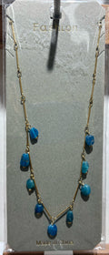 Blue Drop Bead Necklace - W14-0097