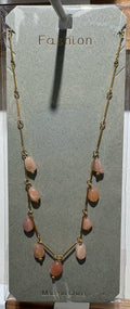 Pink Drop Bead Necklace - W14-0098