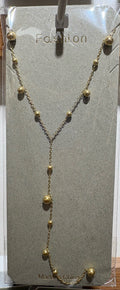 Textured Bead Lariat Necklace - W14-0103