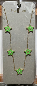 Green Star Station Necklace - W14-0118