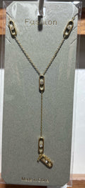 Oval Link Lariat Necklace - W14-0128