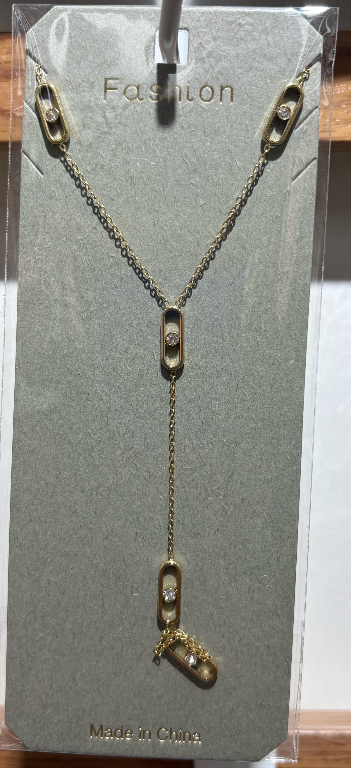 Oval Link Lariat Necklace - W14-0128