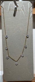 Silver-Tone Disc Charm Necklace - W14-0133
