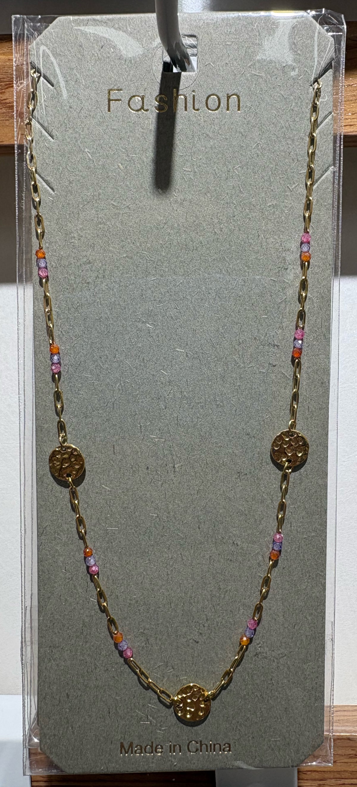 Colorful Bead Medallion Necklace - W14-0146