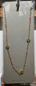 Colorful Bead Daisy Necklace - W14-0162