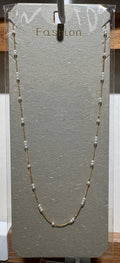 Petite White Bead Chain Necklace - W14-0174