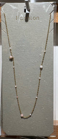 Delicate White Bead Necklace - W14-0193