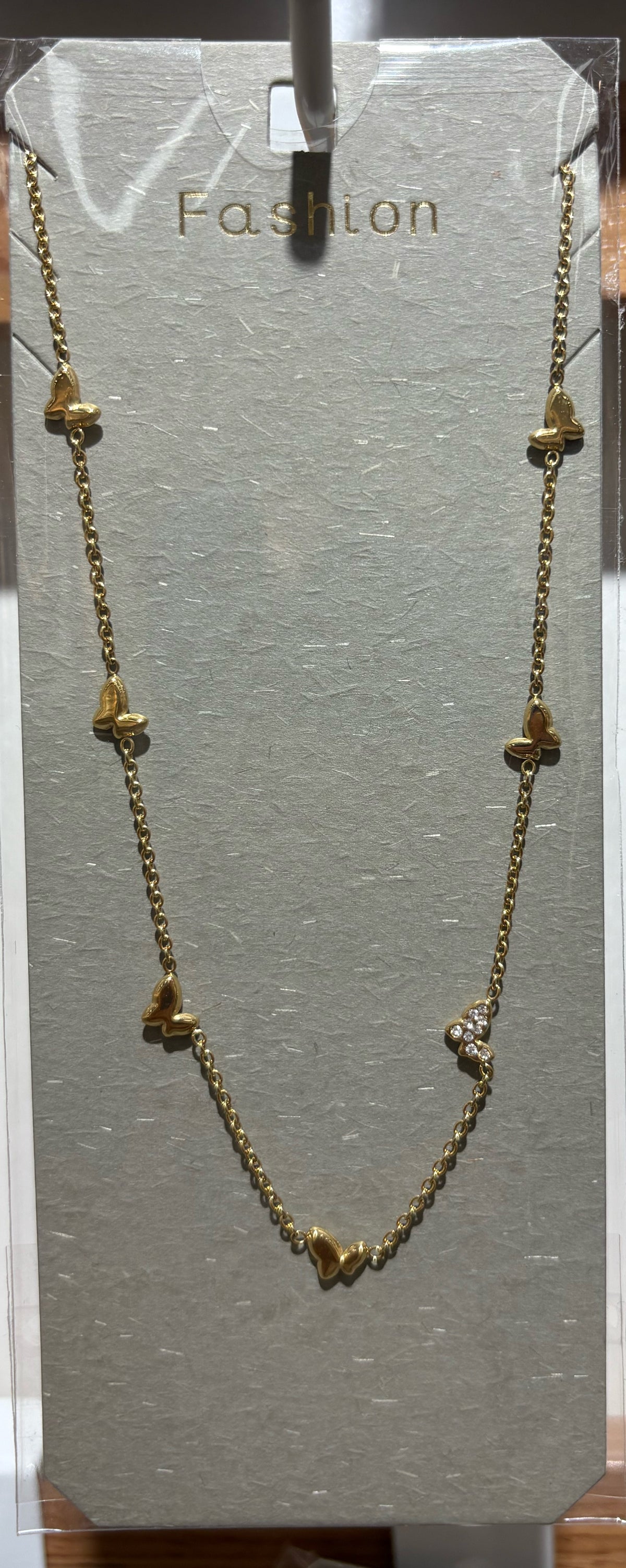 Petite Gold-Tone Bead Necklace - W14-0195