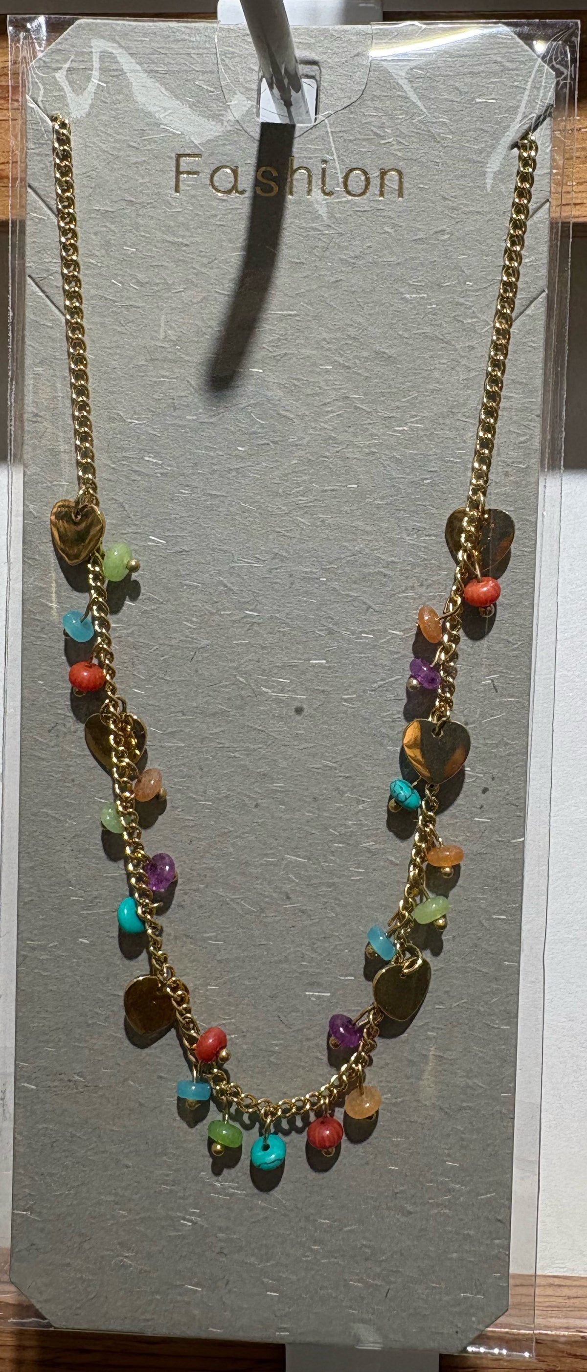 Colorful Disc Charm Necklace - W14-0209