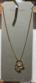 Circle Pendant Charm Necklace - W14-0210
