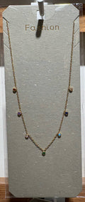 Colorful Drop Charm Necklace - W14-0212