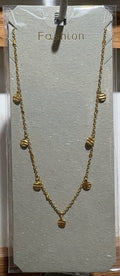 Textured Drop Station Necklace - W14-0215
