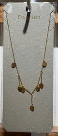Oval Disc Fringe Necklace - W14-0217