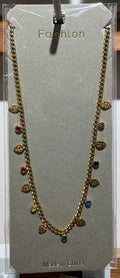Colorful Bead Disc Chain Necklace - W14-0224