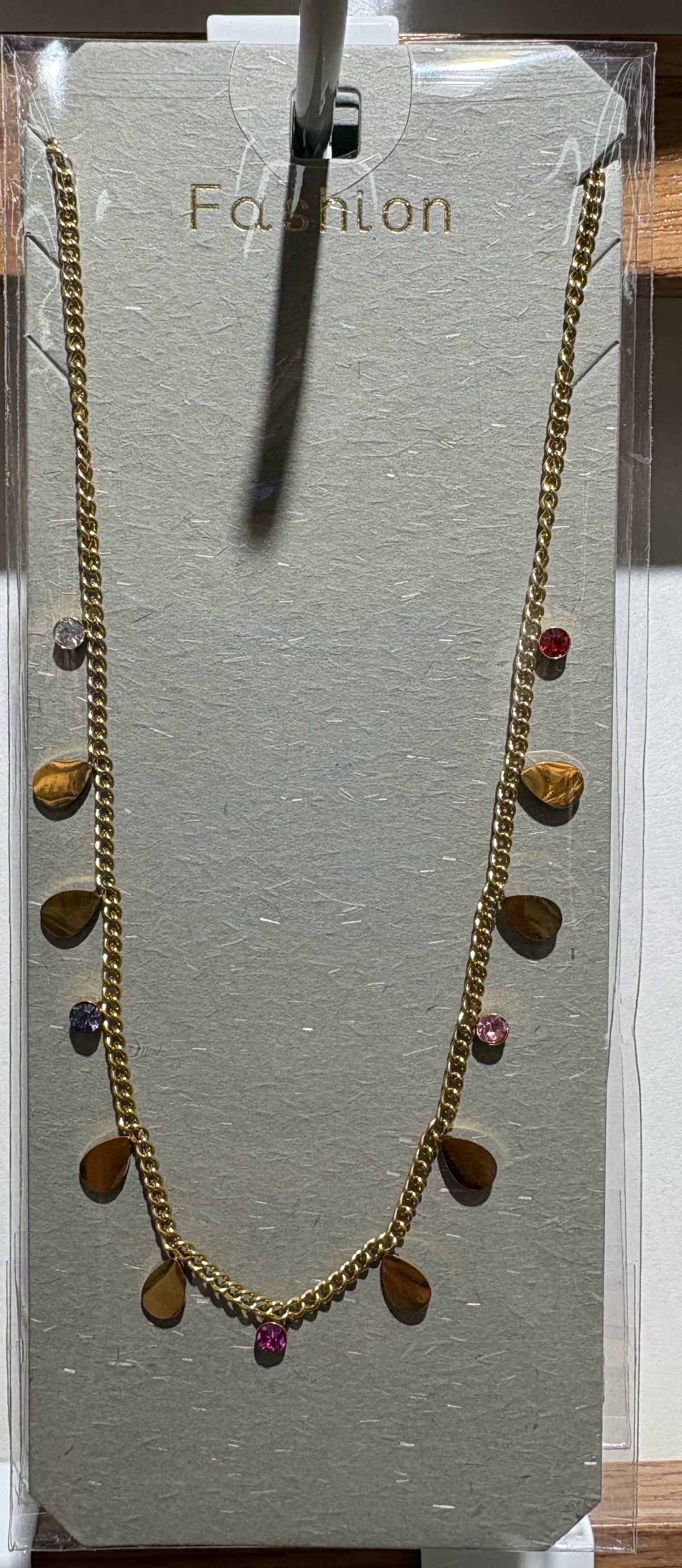 Colorful Half Moon Charm Necklace - W14-0228