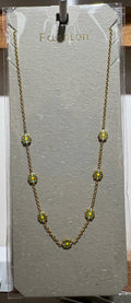Green Flower Station Necklace - W14-0237