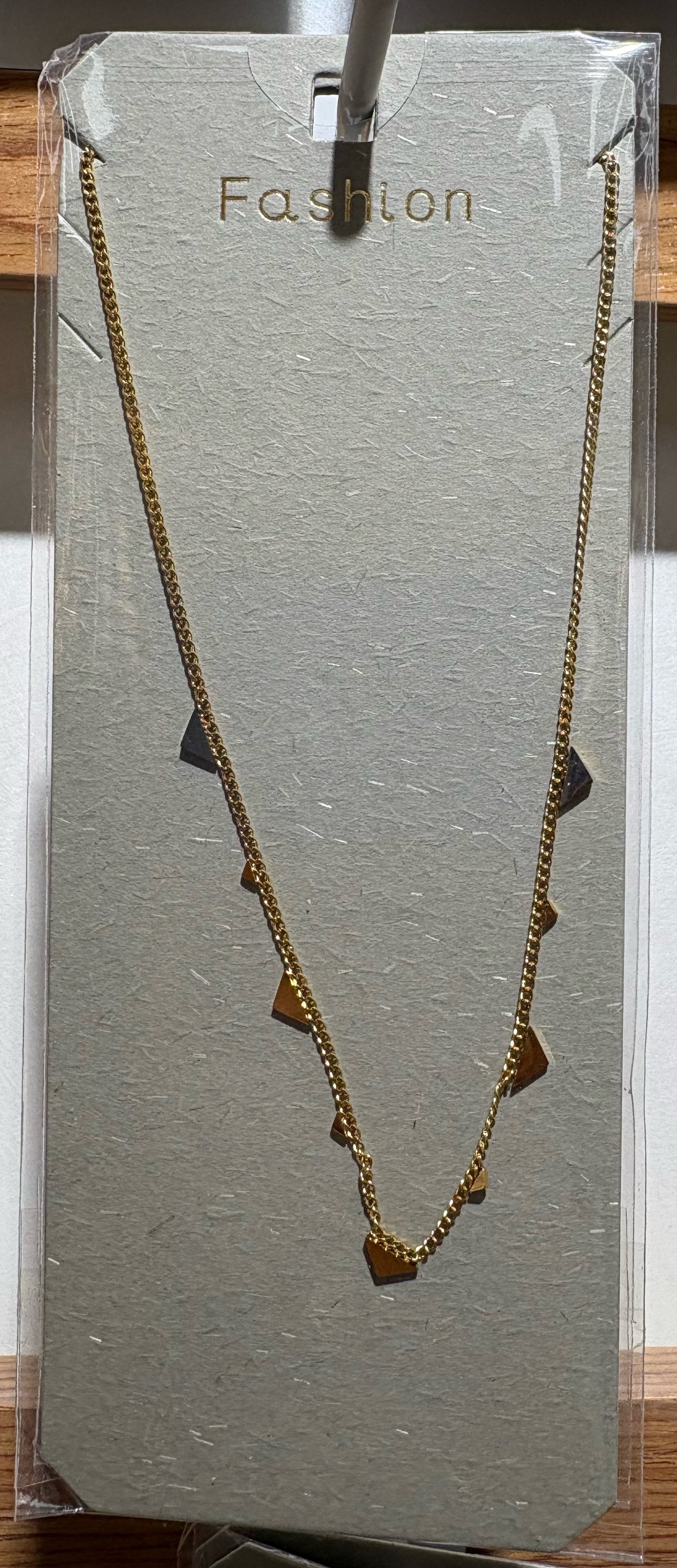 Triangle Station Chain Necklace - W14-0248