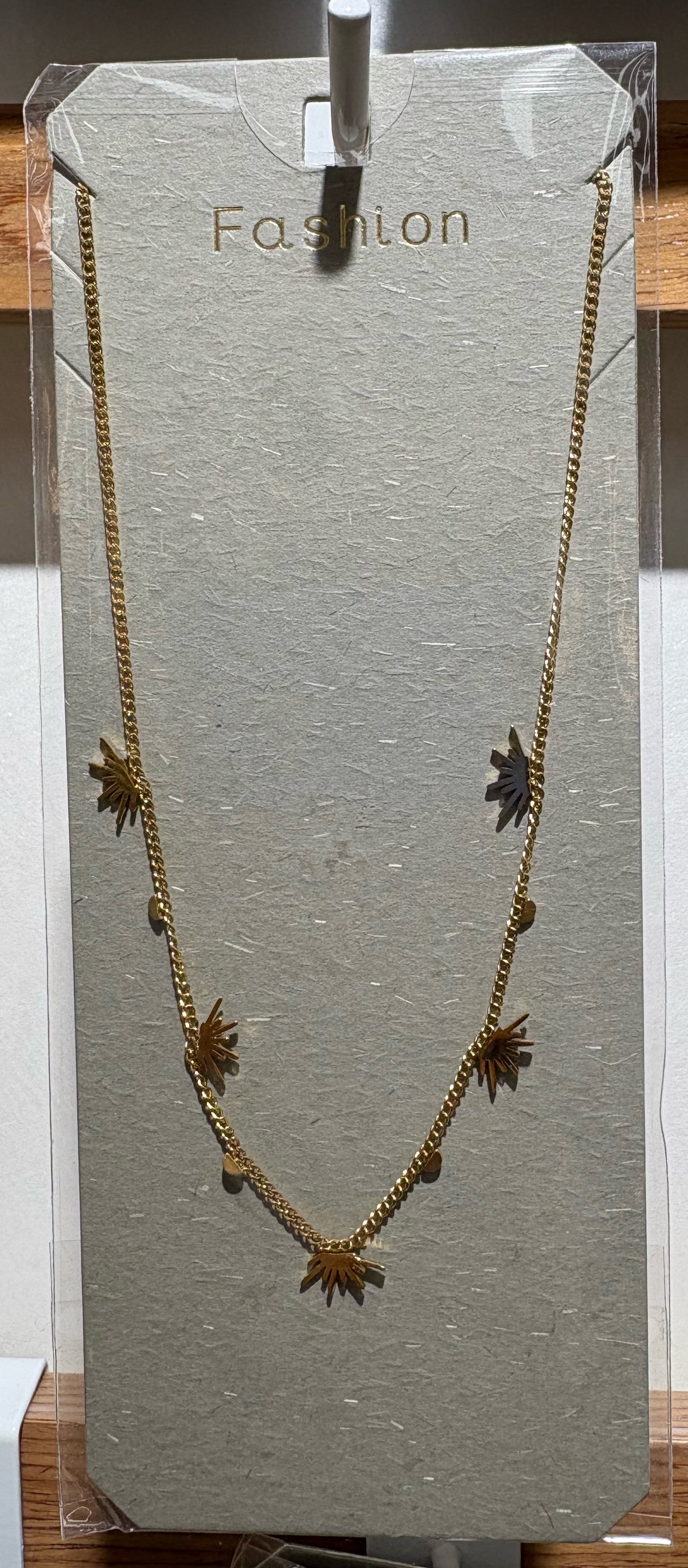 Sunburst Charm Station Necklace - W14-0250