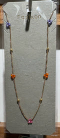 Colorful Butterfly Station Necklace - W14-0256