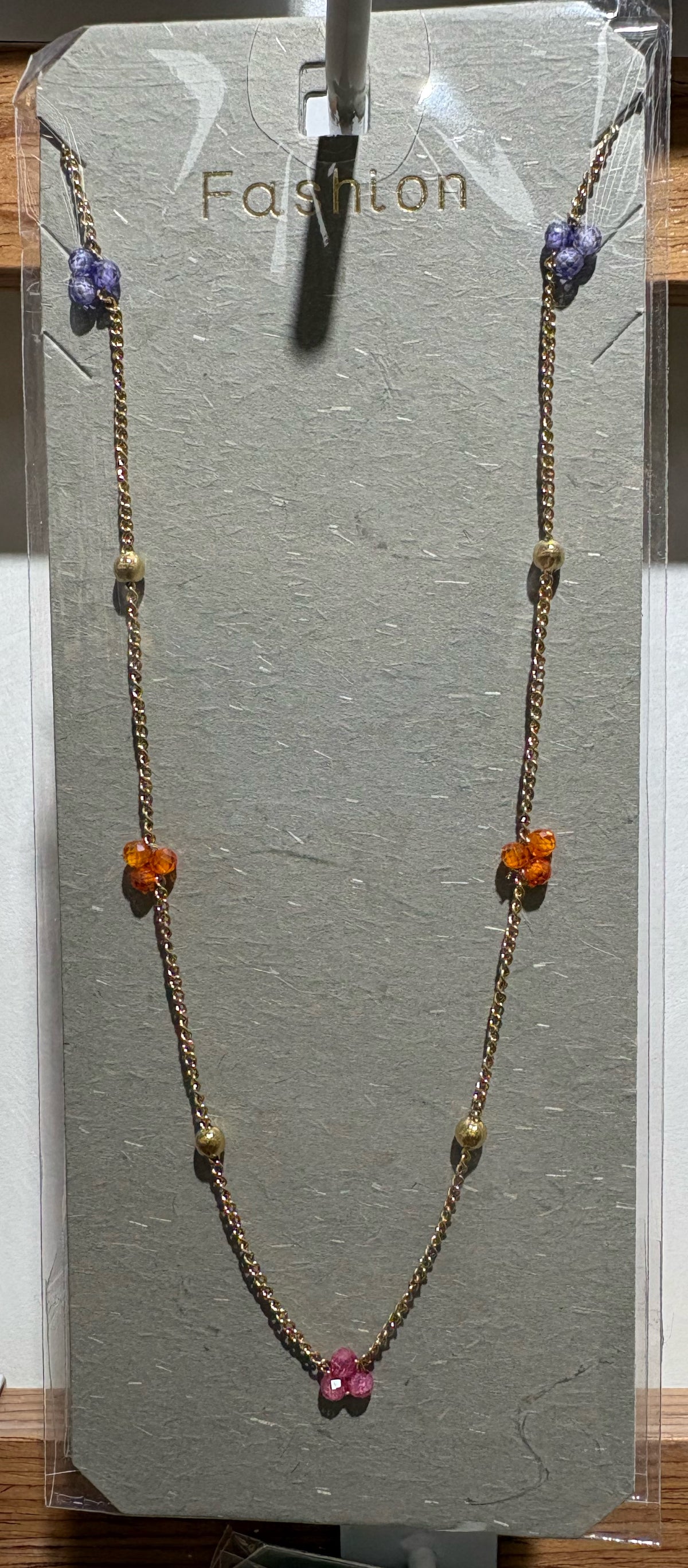 Colorful Butterfly Station Necklace - W14-0256
