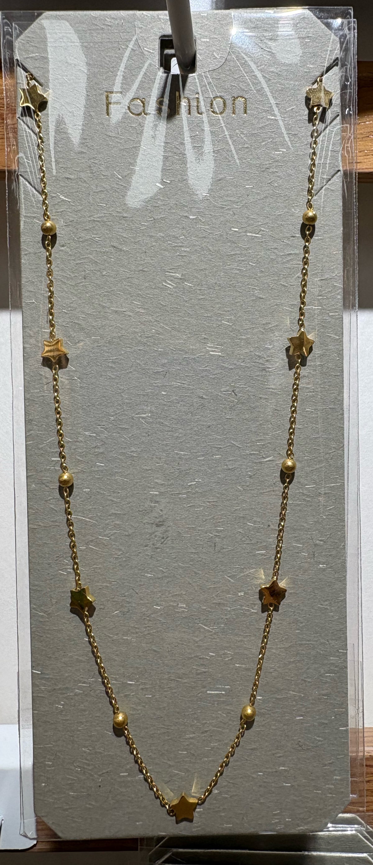 Gold-Tone Mixed Bead Necklace - W14-0318