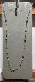 Colorful Drop Bead Chain Necklace - W14-0327
