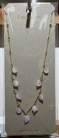 Iridescent Teardrop Charm Necklace - W14-0331