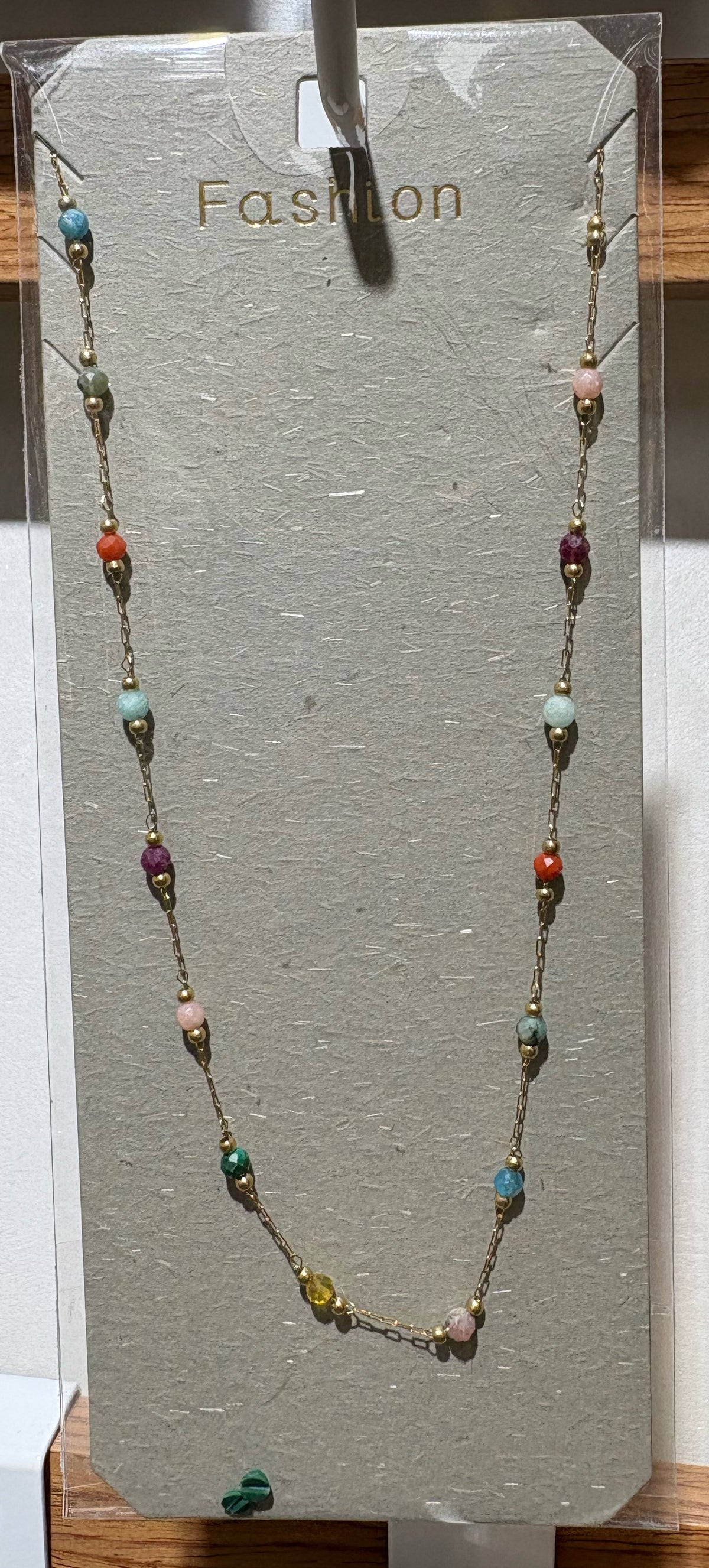 Multicolor Long Bead Necklace - W14-0355