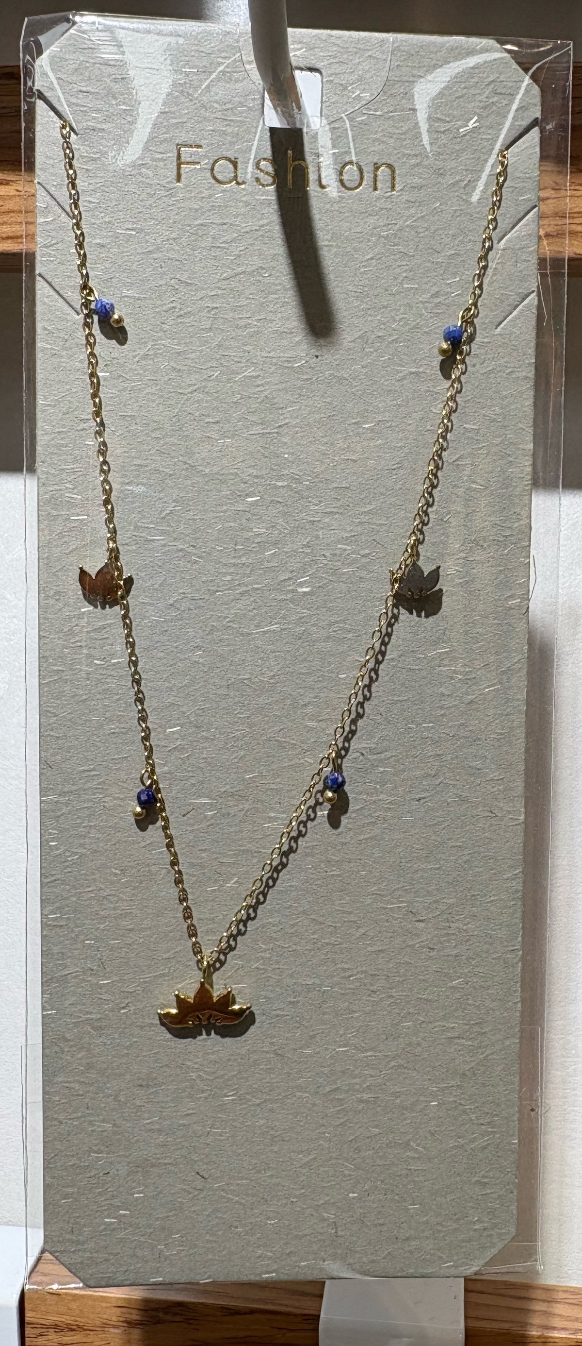 Bird Charm Station Necklace - W14-0359