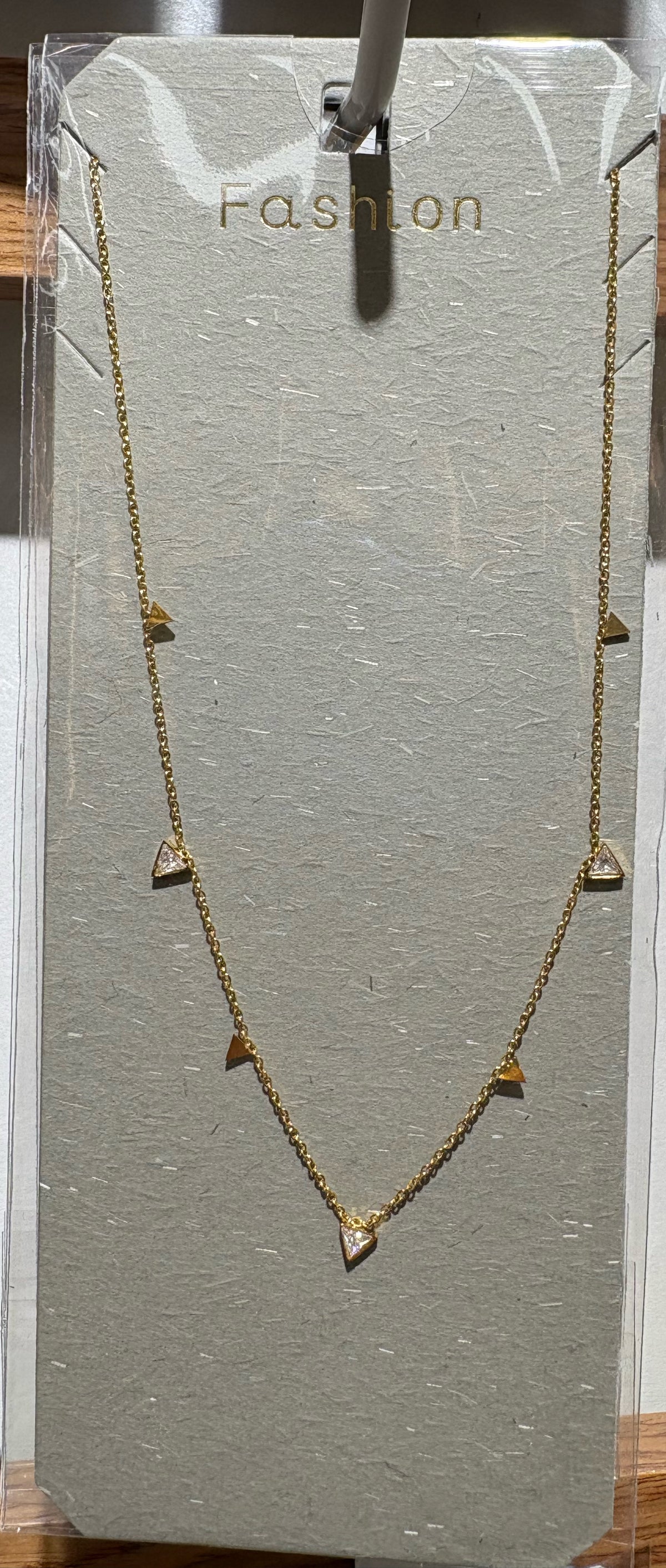 Mini Triangle Station Necklace - W14-0363