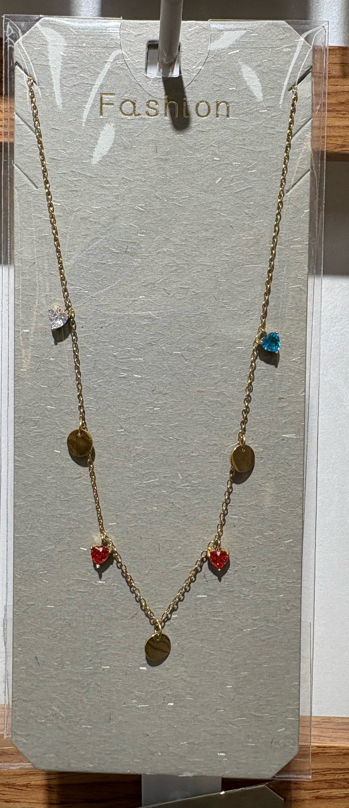 Colorful Bead Coin Necklace - W14-0375