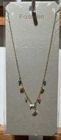 Colorful Flower Charm Necklace - W14-0376