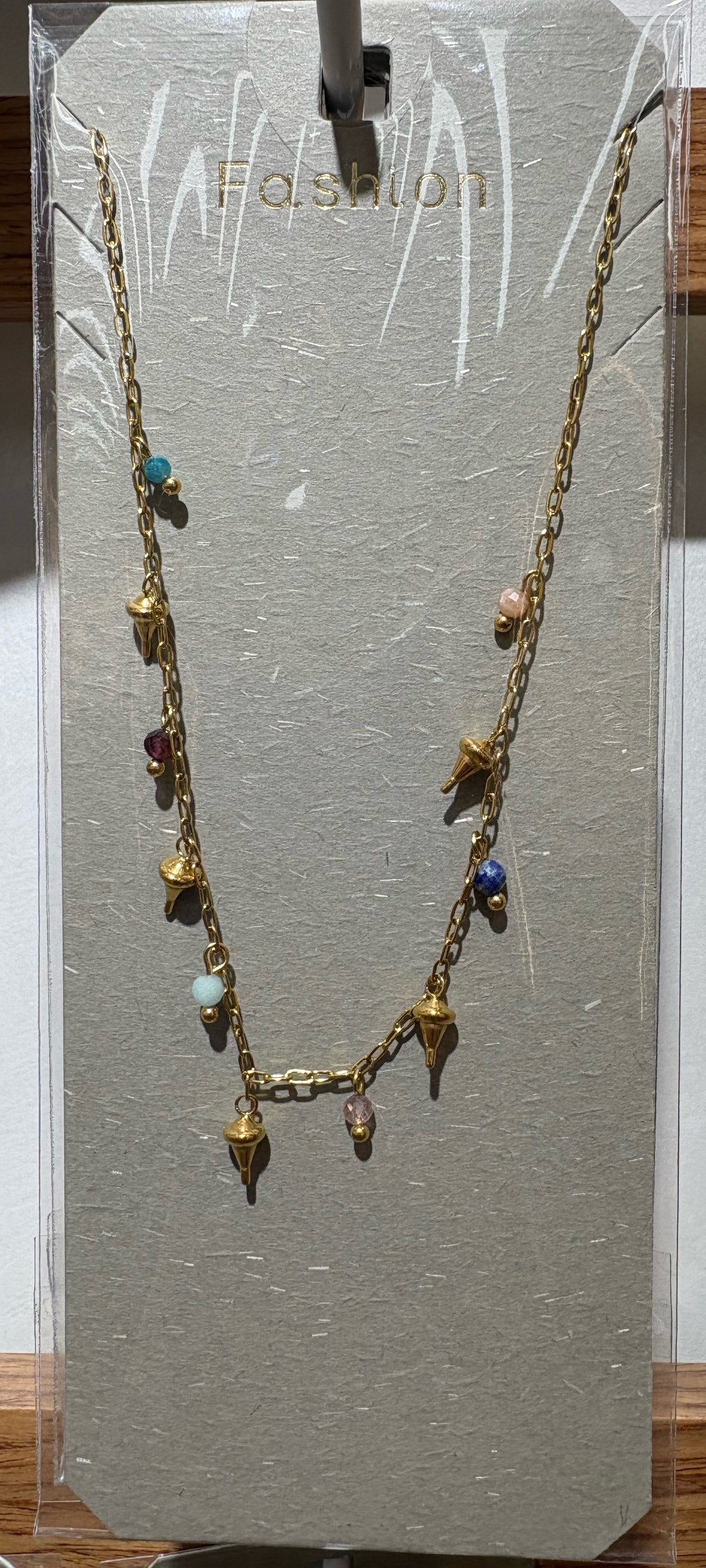Colorful Leaf Charm Necklace - W14-0382