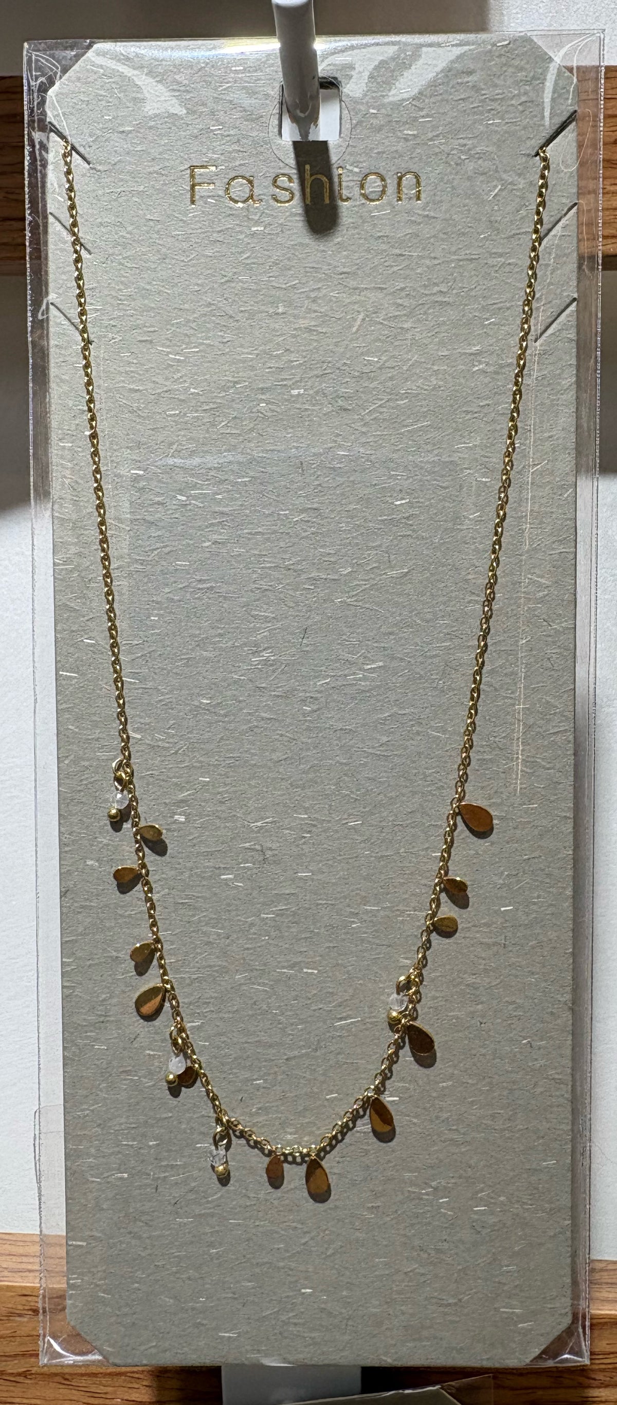 Dainty Disc Fringe Necklace - W14-0383