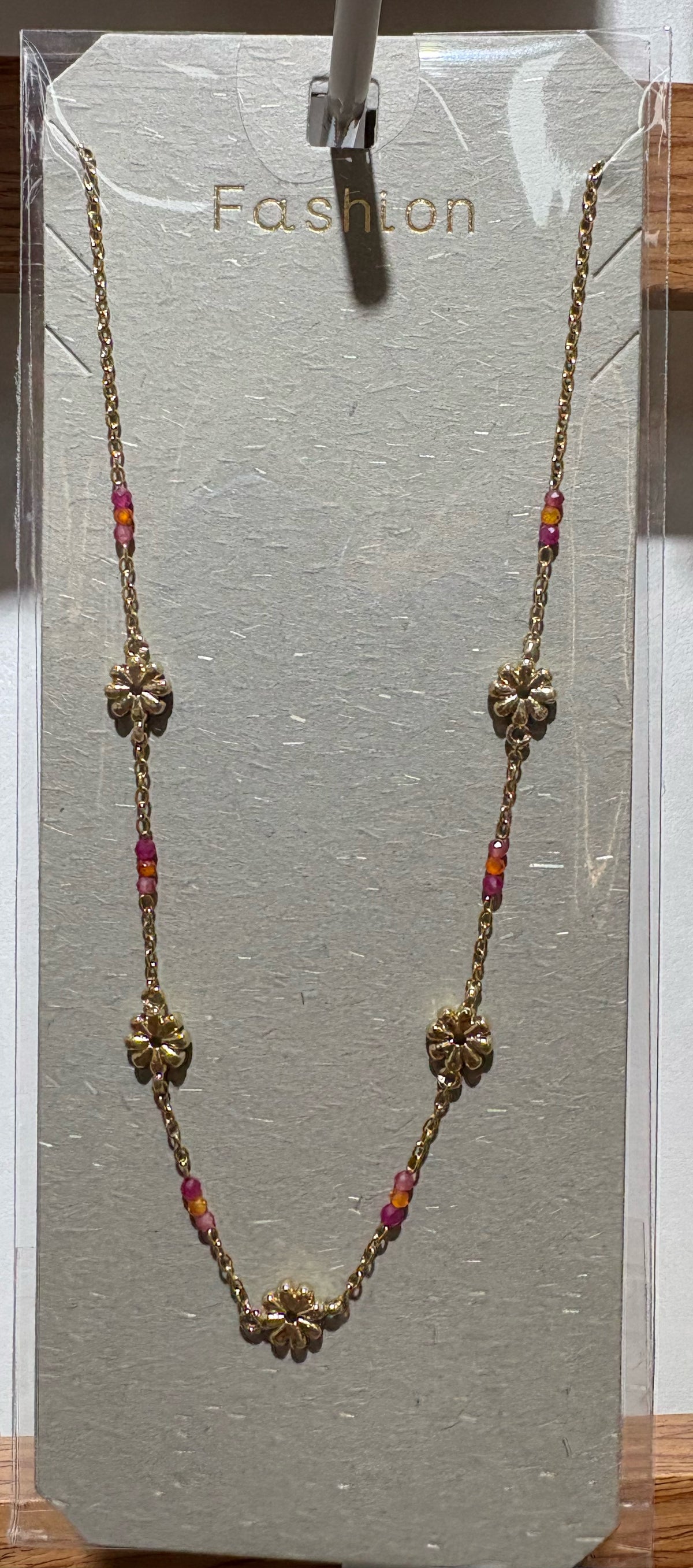 Ornate Flower Station Necklace - W14-0386
